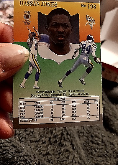 1991 Fleer Ultra #198 Hassan Jones — back