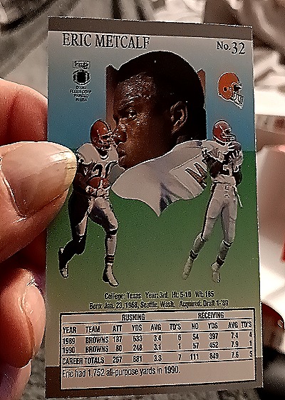 1991 Collector's Edge #32 Eric Metcalf — back