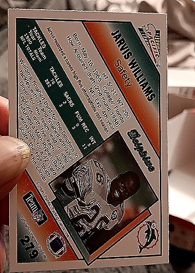 1991 Pacific #219 Jarvis Williams — back
