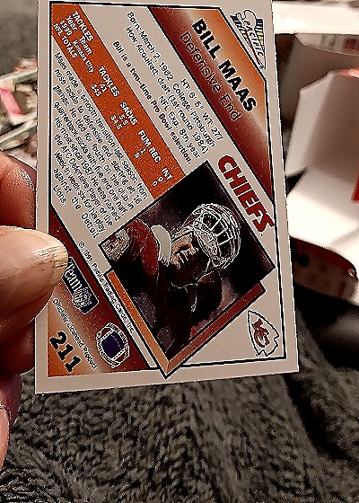 1991 Pacific Football #211 Bill Maas — back