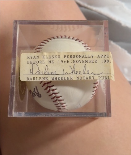 Ryan Klesko Signed Baseball 1992 — front