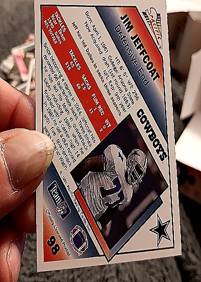 1991 Pacific #98 Jim Jeffcoat — back