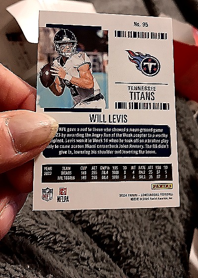 2024 Panini Contenders Season Ticket #95 Will Levis — back