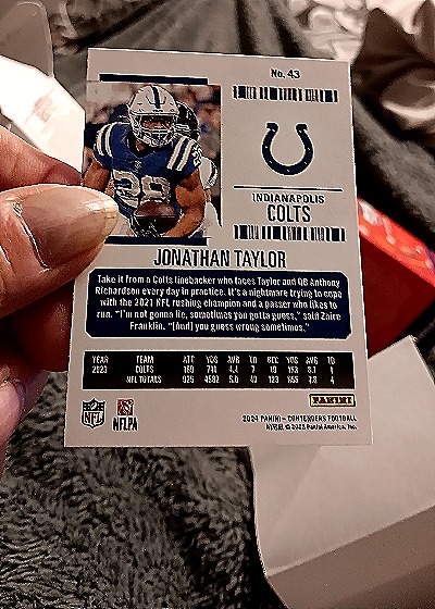 2024 Panini Contenders Season Ticket #43 Jonathan Taylor — back