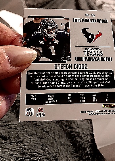 2024 Panini Contenders Season Ticket #40 Stefon Diggs — back