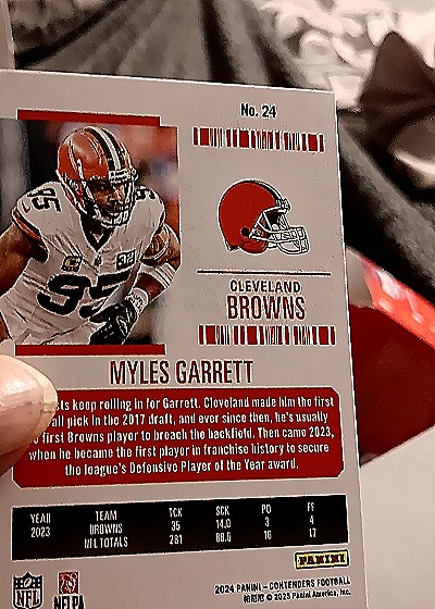 2024 Panini Contenders Season Ticket #24 Myles Garrett — back