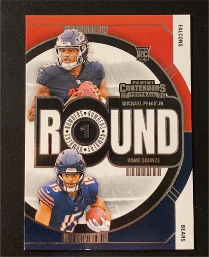 2024 Panini Contenders Round Numbers #3 Michael Penix Jr. / Rome Odunze — front