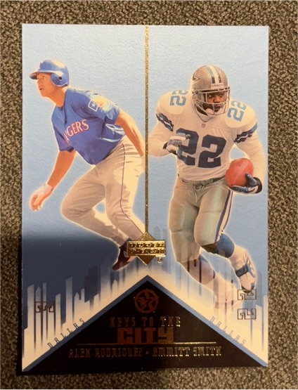 2002 Upper Deck UD Superstars Keys to the City #K10 Alex Rodriguez / Emmitt Smith — front