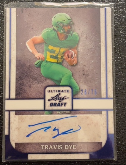 2022 Leaf Ultimate Draft #BA-TD1 Travis Dye — front
