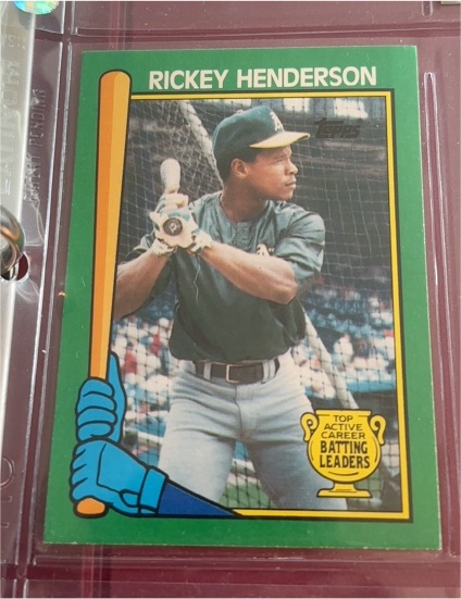 1990 Topps #21 Rickey Henderson — front