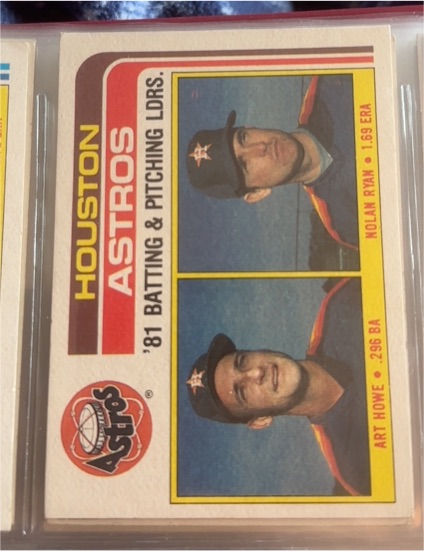 1982 Topps #66 Nolan Ryan / Art Howe — front