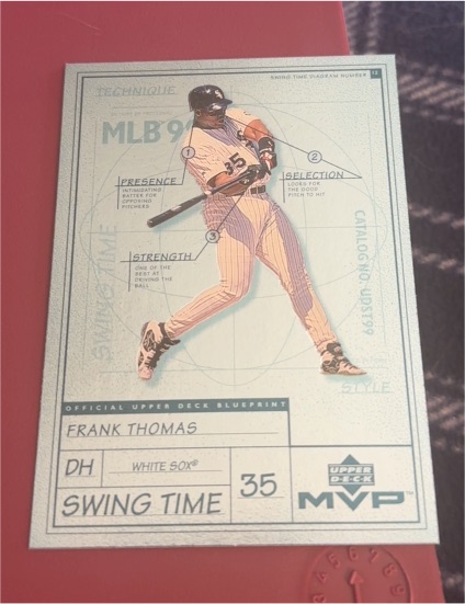 1999 Upper Deck MVP Swing Time #S8 Frank Thomas — front