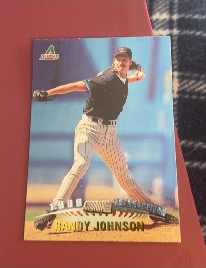 1999 Pinnacle Stadium Club Transactions #329 Randy Johnson — front