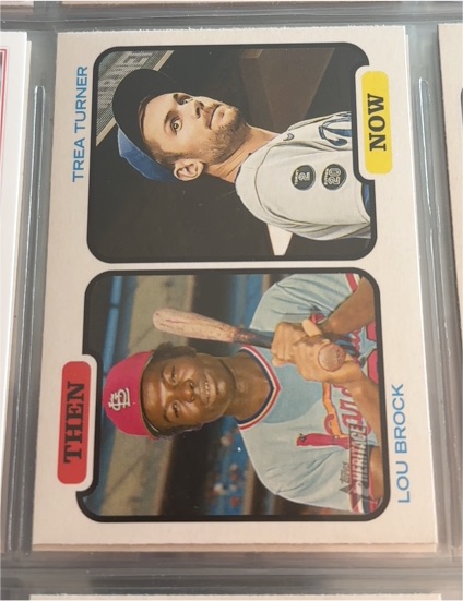 2022 Topps Heritage Then and Now #TAN-BT Lou Brock / Trea Turner — front