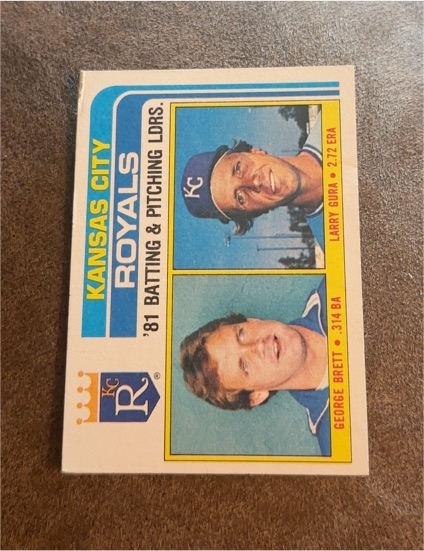 1982 Topps #96 Royals Batting & Pitching Leaders George Brett Larry Gura — front