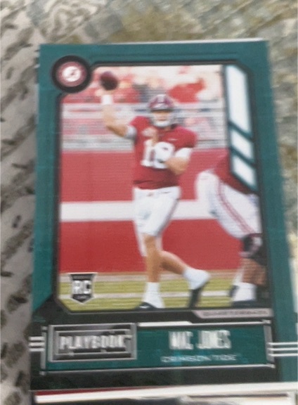 2021 Panini Chronicles Draft Picks Playbook #340 Mac Jones Rookie Card — front
