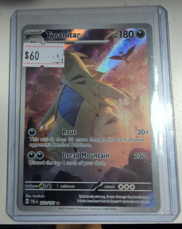 2023 Pokémon Scarlet & Violet Paldea Evolved #222 Tyranitar — front