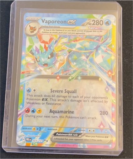 2021 Pokémon S&V Prismatic Evolutions #023 Vaporeon ex — front
