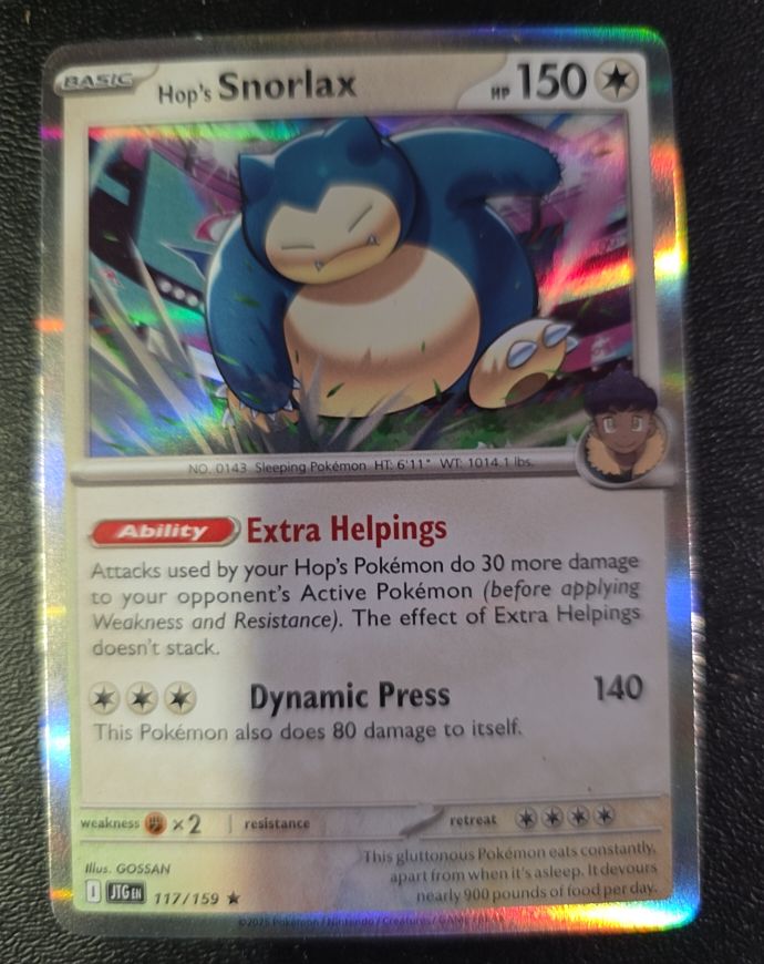 2025 Pokémon Scarlet & Violet Journey Together #117 Hop's Snorlax — front