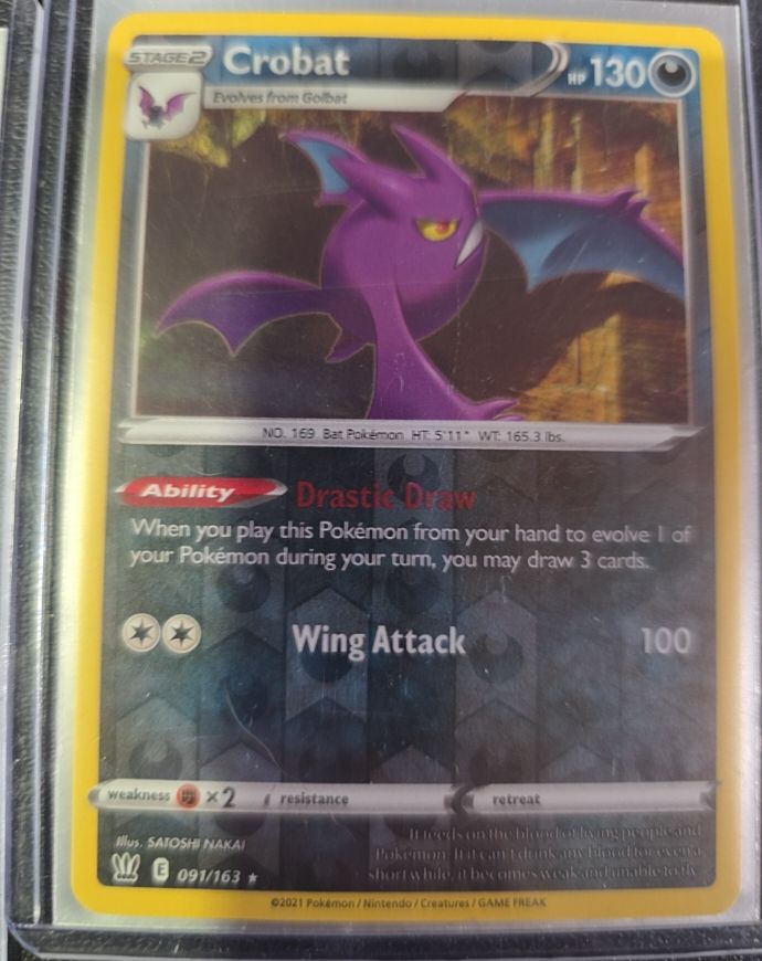 2021 Pokemon Sword & Shield Battle Styles #091 Crobat — front