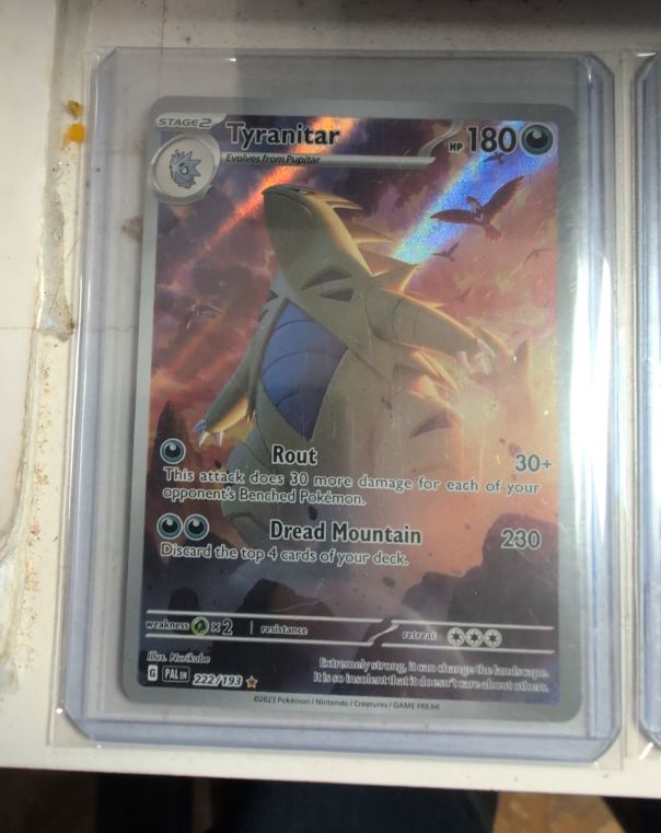 2023 Pokémon Paldea Evolved #222 Tyranitar Illustration Rare — front