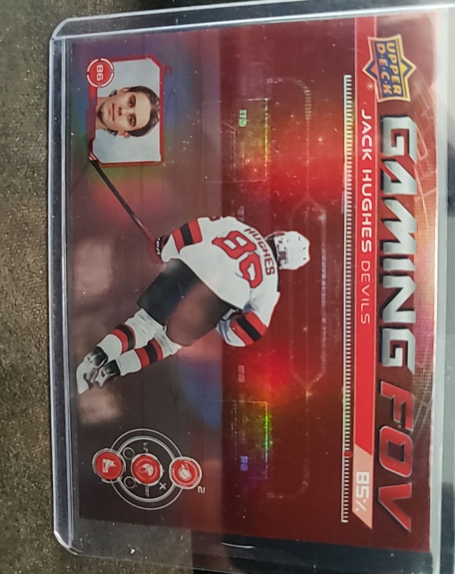 2024-25 Upper Deck Series 1 Gaming FOV #GFOV-13 Jack Hughes — front