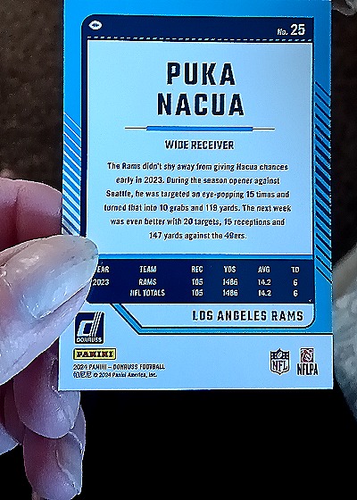 2024 Donruss #25 Puka Nacua — back