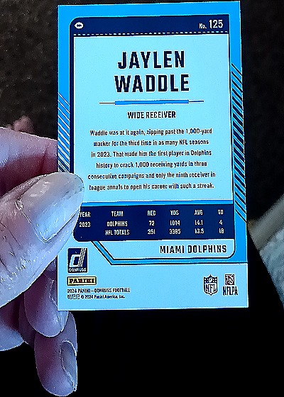2024 Panini Donruss #125 Jaylen Waddle — back