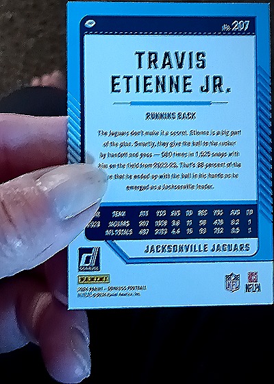 2024 Donruss Football #207 Travis Etienne Jr Jaguars — back