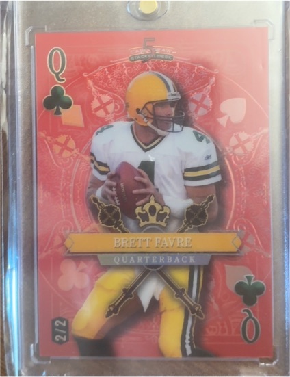 2024 Wild Card 5 Card Draw Stacked Deck #SDPH-DBN Brett Favre Queen of Clubs — front