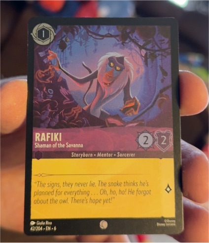 2024 Disney Lorcana Azurite Sea #42 Rafiki - Shaman of the Savanna — front