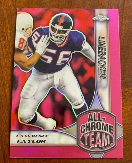 2024 Topps Chrome #ACT-16 Lawrence Taylor All Chrome Team Pink Refractor — front
