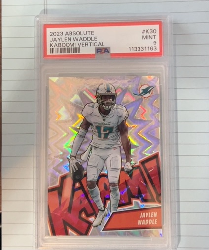 2023 Panini Absolute #K30 Jaylen Waddle Kaboom! Vertical — front