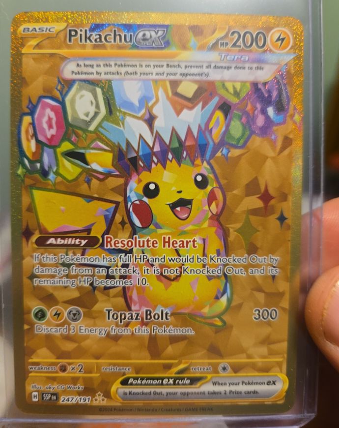 2024 Pokemon SV08: Surging Sparks #247 Pikachu ex — front