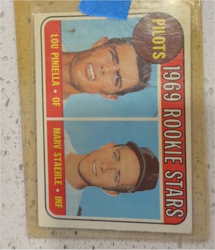 1969 Topps #394 Lou Piniella / Marv Staehle Rookie Stars — front