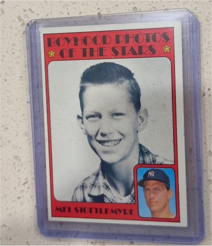 1972 Topps Boyhood Photos of the Stars #492 Mel Stottlemyre — front