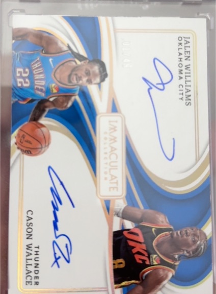 2023 Panini Immaculate Collection Jalen Williams / Cason Wallace Dual Autograph #d 04/10 — front