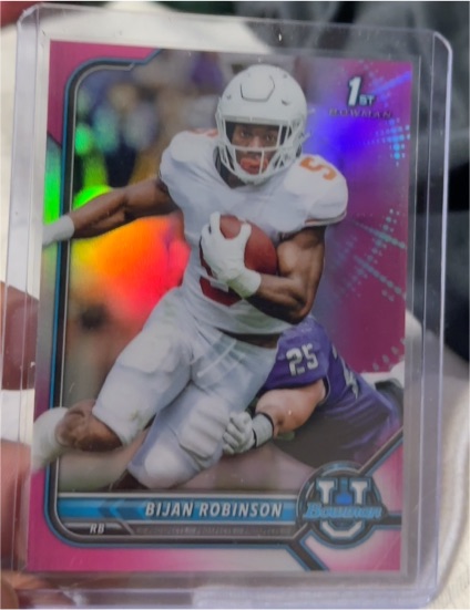 2022 Bowman University Chrome Pink Refractor #31 Bijan Robinson — front