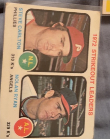 1973 Topps #67 1972 Strikeout Leaders Steve Carlton Nolan Ryan — front