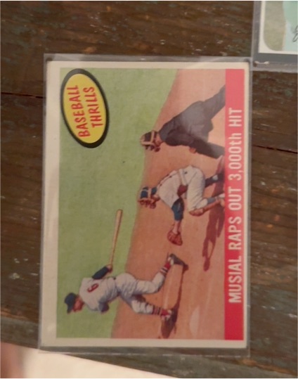 1959 Topps #470 Stan Musial Raps Out 3,000th Hit — front