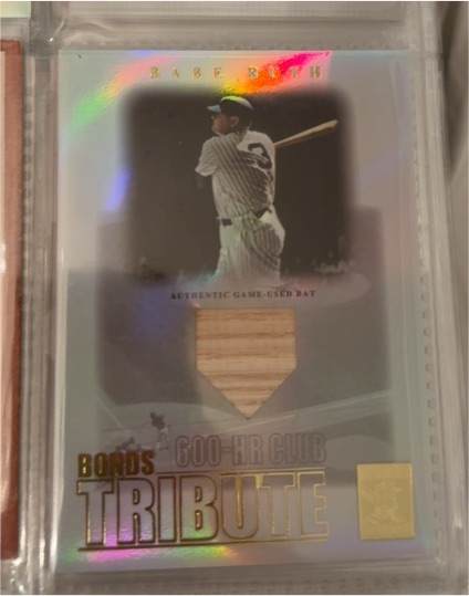 2003 Topps Tribute Babe Ruth Bonds 600-HR Club Tribute — front