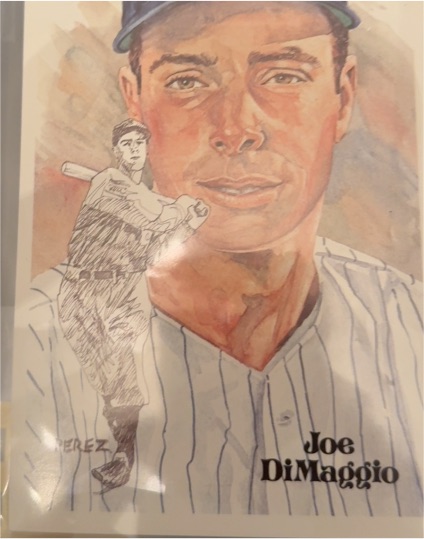 1980 Perez-Steele Galleries Postcard Joe DiMaggio — front