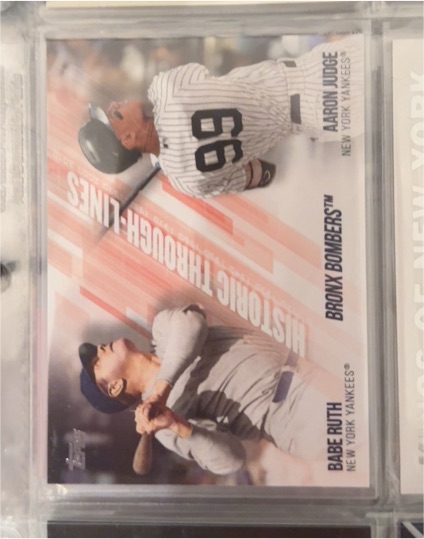 2019 Topps #HTL-6 Aaron Judge / Babe Ruth Historic Through-Lines — front