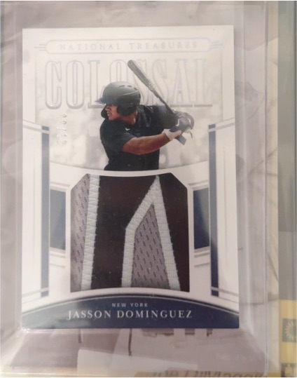 2020 Panini National Treasures Colossal Materials #CM-JD Jasson Dominguez — front