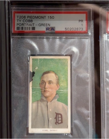 1909 T206 Piedmont #150 Ty Cobb Portrait Green — front