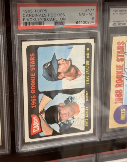 1965 Topps #477 Cardinals Rookies Fritz Ackley/Steve Carlton — front