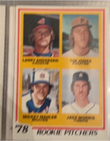 1978 Topps #703 Rookie Pitchers Larry Andersen/Tim Jones/Mickey Mahler/Jack Morris — front