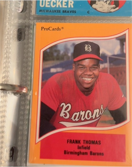 1990 ProCards A and AA #46 Frank Thomas Birmingham Barons — front