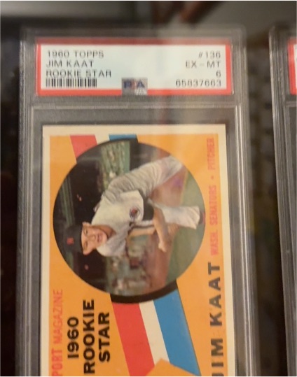 1960 Topps #136 Jim Kaat Rookie Star — front