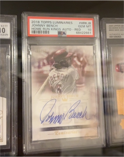 2018 Topps Luminaries #HRKJB Johnny Bench Home Run Kings Auto - Red — front
